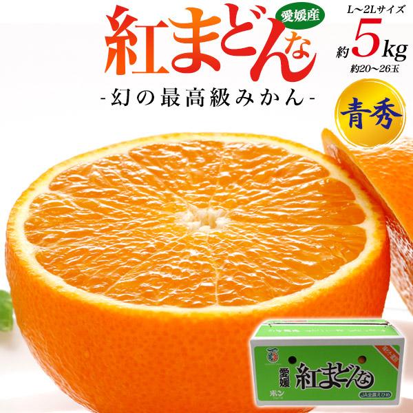 紅まどんな 青秀 L〜2Lサイズ 約5kg(約20〜26玉)  愛媛県産 みかん 紅マドンナ 最高級みかん 薄皮 甘い 贈答用 熨斗対応可能 常温配送