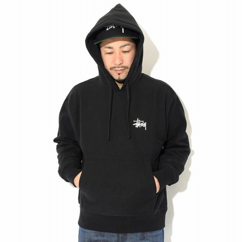 stussy ステューシー パーカー プルオーバー ビッグロゴXL ブラック