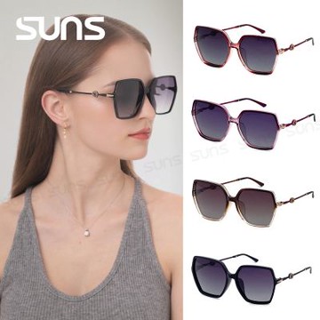 【SUNS】 時尚大框名媛精品款 Polarized淑女偏光墨鏡 大框顯小臉 防眩光 抗UV400