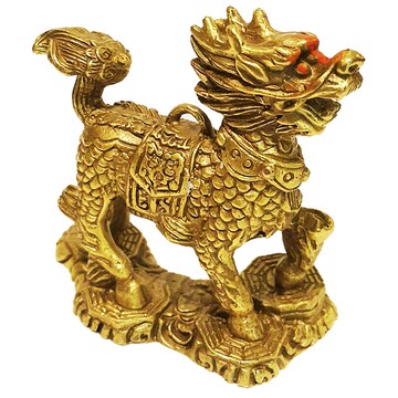 開運陶源 麒麟踩八卦1隻  附綁紅繩 可擺飾亦可吊掛 已由老師開光加持並點有硃砂 防疫 保平安-避邪檔煞 趨吉避凶