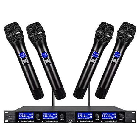 Tbaxo Wireless Microphone System Handheld Channels UHF Pro Dynamic Mic Whole Metal with New FCC Frequency A for Party Karaoke DJ Wedding Church Conf