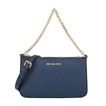 MICHAEL KORS JET SET鍊條防刮斜背包-中/藍