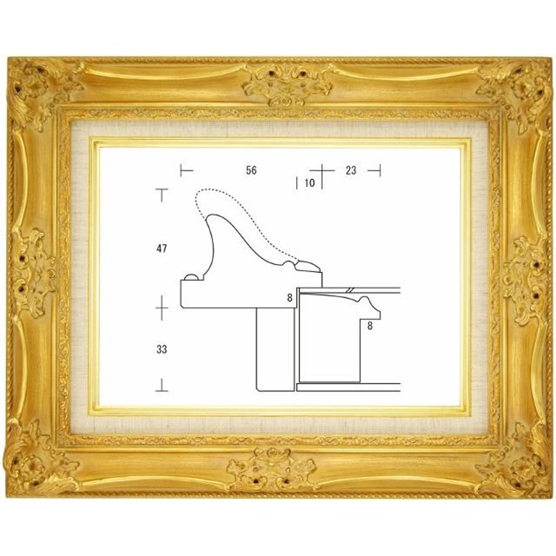 額縁 油彩額縁 油絵額縁 木製フレーム ルイ１４世 金 サイズF15号 通販