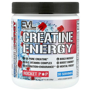 EVLution Nutrition, Creatine Energy™，火箭泡泡糖味，9.1 盎司（258 克）
