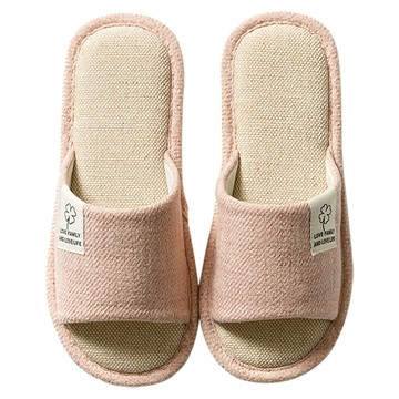 四葉草棉麻拖鞋 - 粉色 PVC防滑耐磨鞋底  36~37  1雙