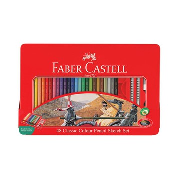FABER-CASTELL 輝柏 油性 彩色鉛筆 油性色鉛筆 鐵盒 48色 /盒 115849【領券滿額再折千12/31止】