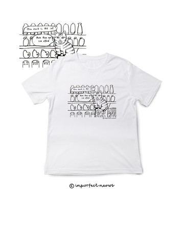 不完美貓咪 Impurfect Meows | 貓店長T-Shirt - 白