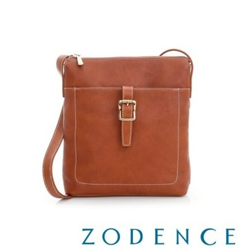 ZODENCE 義大利植鞣革系列皮帶釦設計手側肩/斜揹包 駝