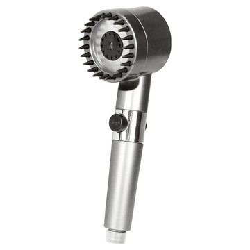 多功能三段式頭皮按摩過濾蓮蓬頭  1個  黑色