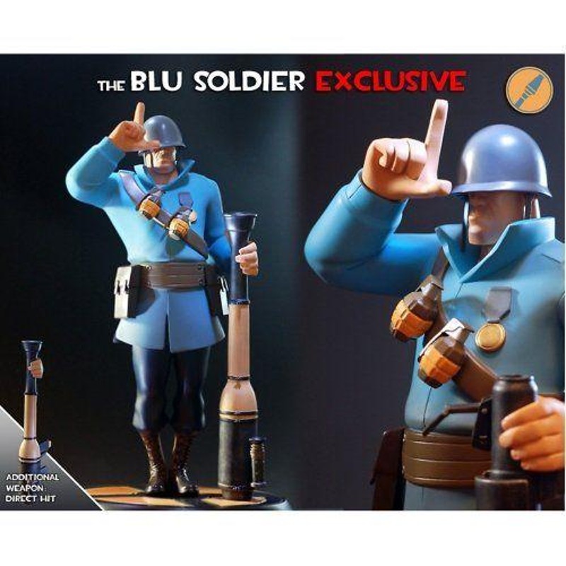 Blue Soldier Team Fortress 2 Exclusive Gaming Heads Statue