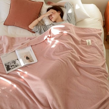 毯子夏季薄款空調毯辦公室午休毯子午睡毛巾被日式純色牛奶絨毛毯