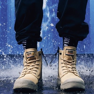 PALLADIUM RCYCL LT+WP+輕量拉鍊防水靴 沙漠金 77037-274 - 6 (24cm)