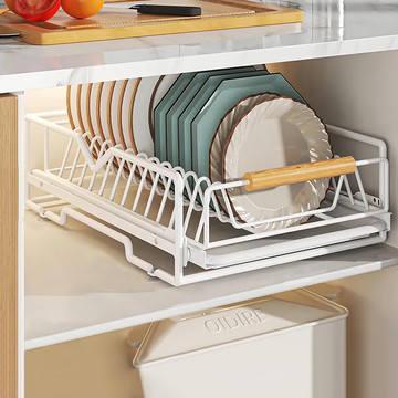 AFAMIC 艾法 廚房碗盤瀝水架 櫥櫃拉籃抽屜式下水槽收納置物架 盤架  2層  白色  1個