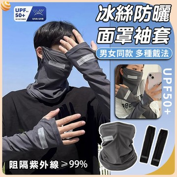 【台灣現貨🚚隔日到貨】防曬面罩 冰絲袖套 防曬冰袖 防曬袖套 涼感防曬遮陽 冰絲防曬袖套面罩 機車頭套 涼感面罩 套袖