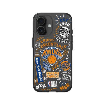 iPhone 16 Clear (相機按鈕) 酷墨灰 - NBA - 塗鴉系列-紐約尼克 New York Knicks - Graffiti