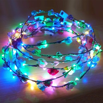 LED玫瑰花環 花童裝飾 婚禮小物 花圈 婚紗飾品 新娘頭飾 髮飾 假花 拍照寫真 贈品禮品