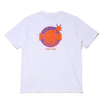 PUMA x The Hundreds Tee Logo Printing Round Neck Short Sleeve White