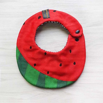 美味西瓜- (紅) 造型雙面圍兜口水巾