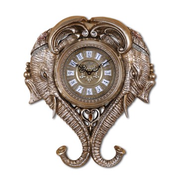 麗盛歐式藝術壁掛鐘創意靜音大象掛表客廳時尚時鐘表臥室石英鐘
