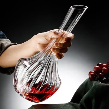 家用歐式醒酒器水晶玻璃帶把醒酒器冰山款紅酒分酒器紅酒壺紅酒瓶