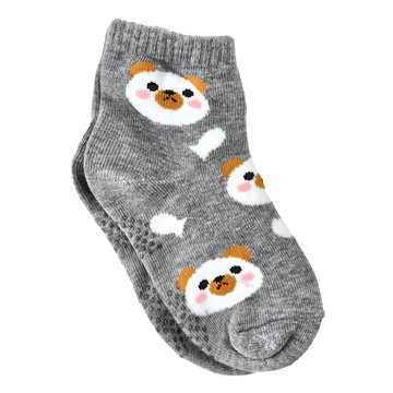 B.V.D. 兒童款小熊1/2襪 Set 6雙  13~16cm  中灰色