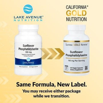 California Gold Nutrition, 向日葵磷脂醯絲氨酸，100 毫克，120 粒素食膠囊