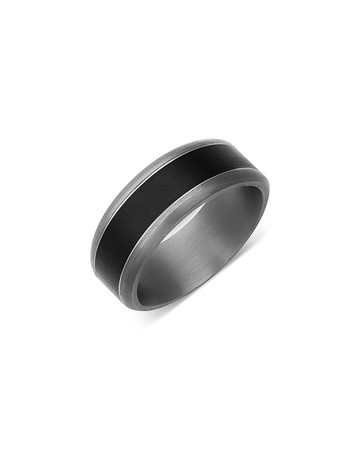Bloomingdale's Fine Collection Men's Gray & Black Inlay Band in Tantalum
