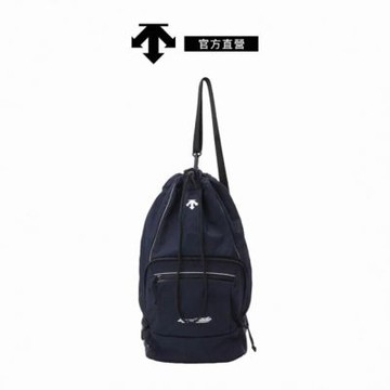 【DESCENTE】迪桑特 中性 兩用抽繩束口運動後背包 多用途包(深藍色)