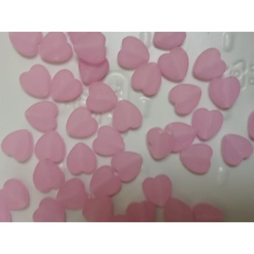 現貨（50顆入）8mm桃心愛心磨砂粉色手機背包diy配件