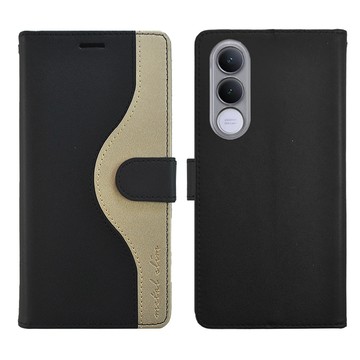 Metal-Slim Vivo V70 FE 黑金撞色前扣磁吸TPU皮套