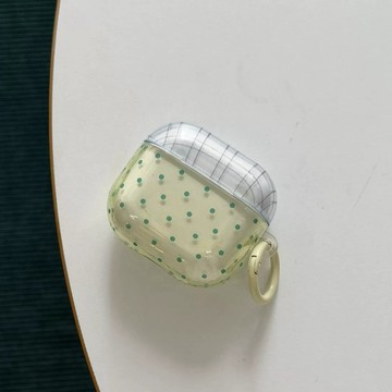 簡約透綠波點AirPods Pro3保護套新款耳機套 airpodPro3耳機殼 蘋果耳機保護套 適用4/3/2代耳機殼