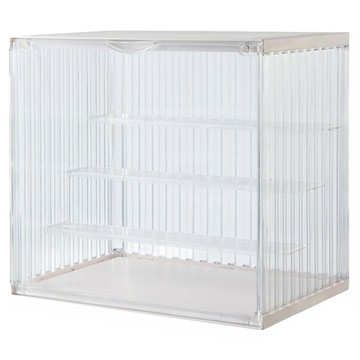 FAmILyLIFE 生活 貨櫃3層磁吸門透明展示盒 A-488-T  透明色  1個  中(29.9 x 16.9 x 23.3cm)