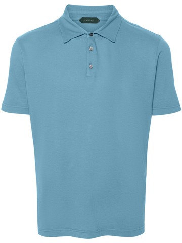 Zanone - short-sleeve cotton polo shirt - men - Organic Cotton - 50 - Blue
