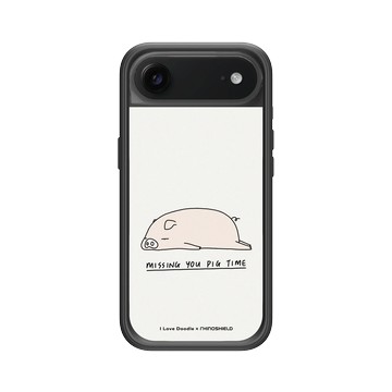 iPhone Air Mod NX -邊框背蓋組合 (相機按鈕) 黑 - ilovedoodle (Lim Heng Swee) - Missing You Pig Time 豬