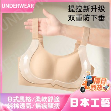 🚀虧本到貨🚀日本🇯🇵 粉底液軟支撐寬肩帶文胸女果凍膠條無痕裸感舒適運動大碼內衣聚攏