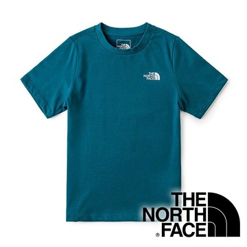 【THE NORTH FACE 美國】童圓領短袖T恤『藍』NF0A88HC 戶外 露營 登山 健行 休閒 時尚 運動 短袖 上衣 T恤