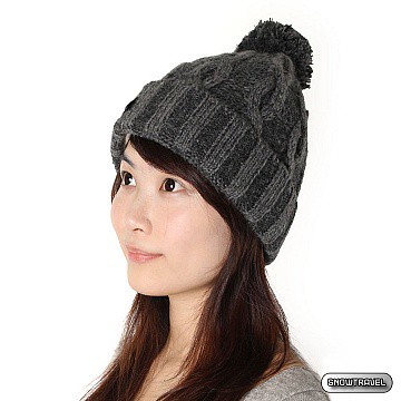 SNOWTRAVEL 圓球防風保暖羊毛帽 (深灰)(850)