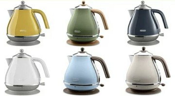 DeLonghi 迪朗奇 復古 不鏽鋼電熱水壺 快煮壺 1L KBOV1200J 電水壺 日本代購