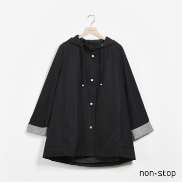 non-stop 輕暖鋪棉內裡長版風衣-1色