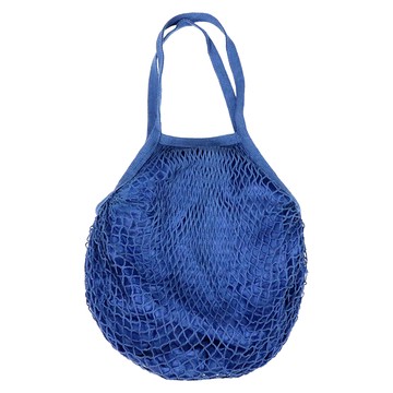 OMORY 編織網狀購物袋 環保袋 耐磨 透氣 柔軟  寶藍色  63 x 35cm