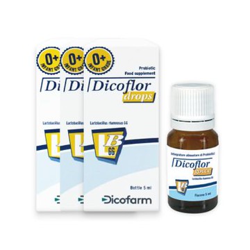 【DICOFLOR益生菌】滴劑5ml×3瓶(嬰幼兒適用 義大利原裝進口 LGG鼠李糖乳桿菌 每滴含10億CFU活菌)