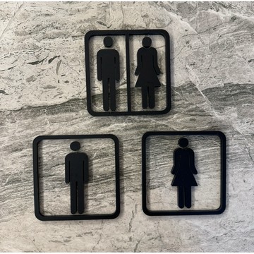 消光黑鏤空壓克力廁所標示牌 指示牌 歡迎牌 商業空間 開店必備 創意 低調奢華 厚實 洗手間