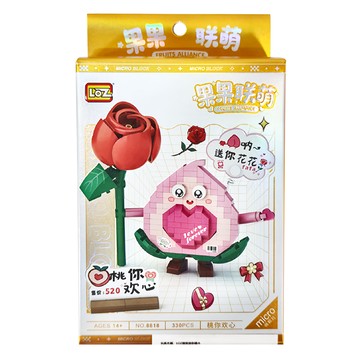 LoZ 桃你歡心積木 330片  粉色  1盒
