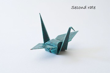 【福利品】摺鶴【日本製】手工綠鏽銅板摺鶴 和紙 orizuru