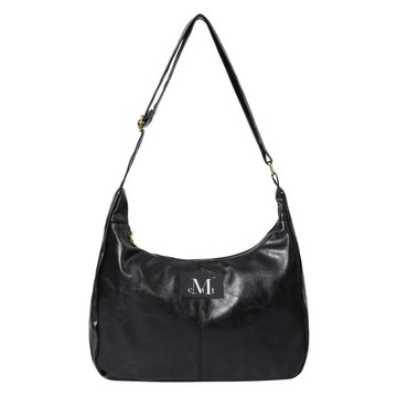韓國 MUCENT MERIN GOLDLINE LEATHER SHOULDERBAG 極簡金飾質感肩背包 黑色 BLACK