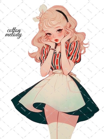 original sticker no.2297 人物貼紙 原創貼紙 原創人物貼紙 裝飾貼紙 cotton melody