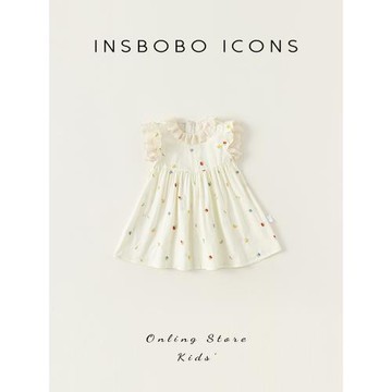 INSbobo女童連衣裙夏裝2025新款兒童裙子小女孩洋氣公主裙童裝潮