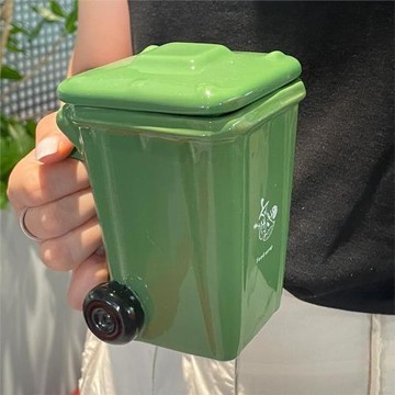 創意送禮帶禮物喝水送禮物網蓋個性垃圾桶水杯子咖啡咖啡杯馬克杯