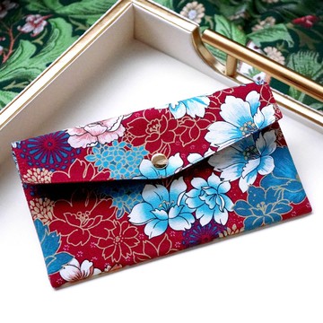 紅包袋 / 存摺包 / 利是封 / 現金袋 - 花園遐想(紅)