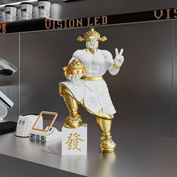 🔥臺灣出貨🔥新款肌肉招財財神爺擺件 客廳辦公室禮物 前臺招財裝飾品 開業喬遷擺件 財神爺擺件 潮流財神 肌肉財神爺